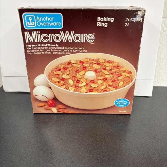 Vintage Anchor Ovenware Baking Ring For The Microwave In Box with Instructions - Picture 7 of 11